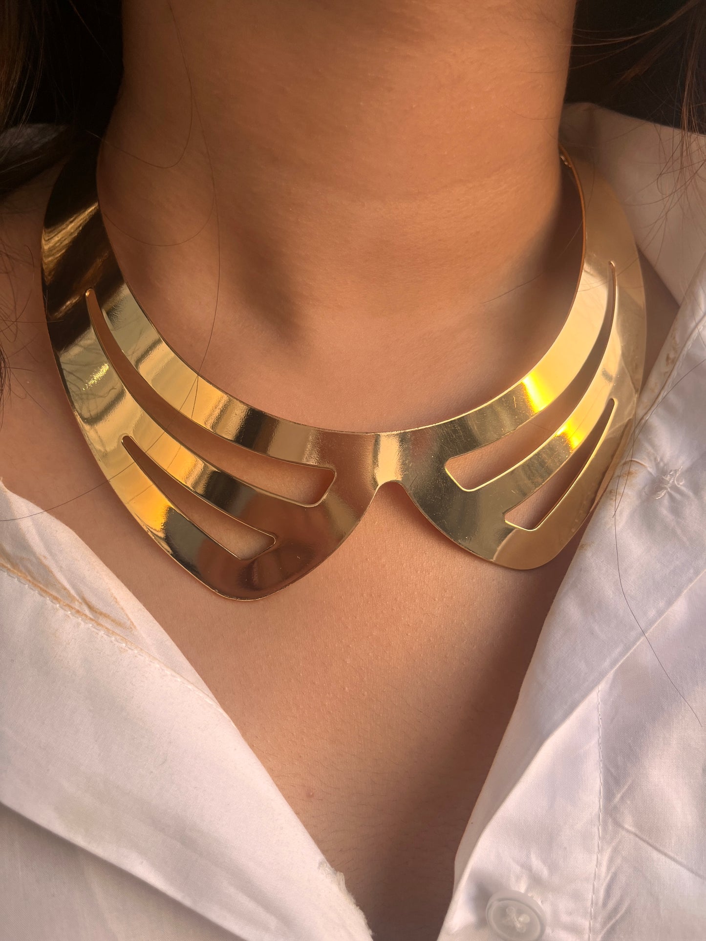 Golden eclipse collar necklace