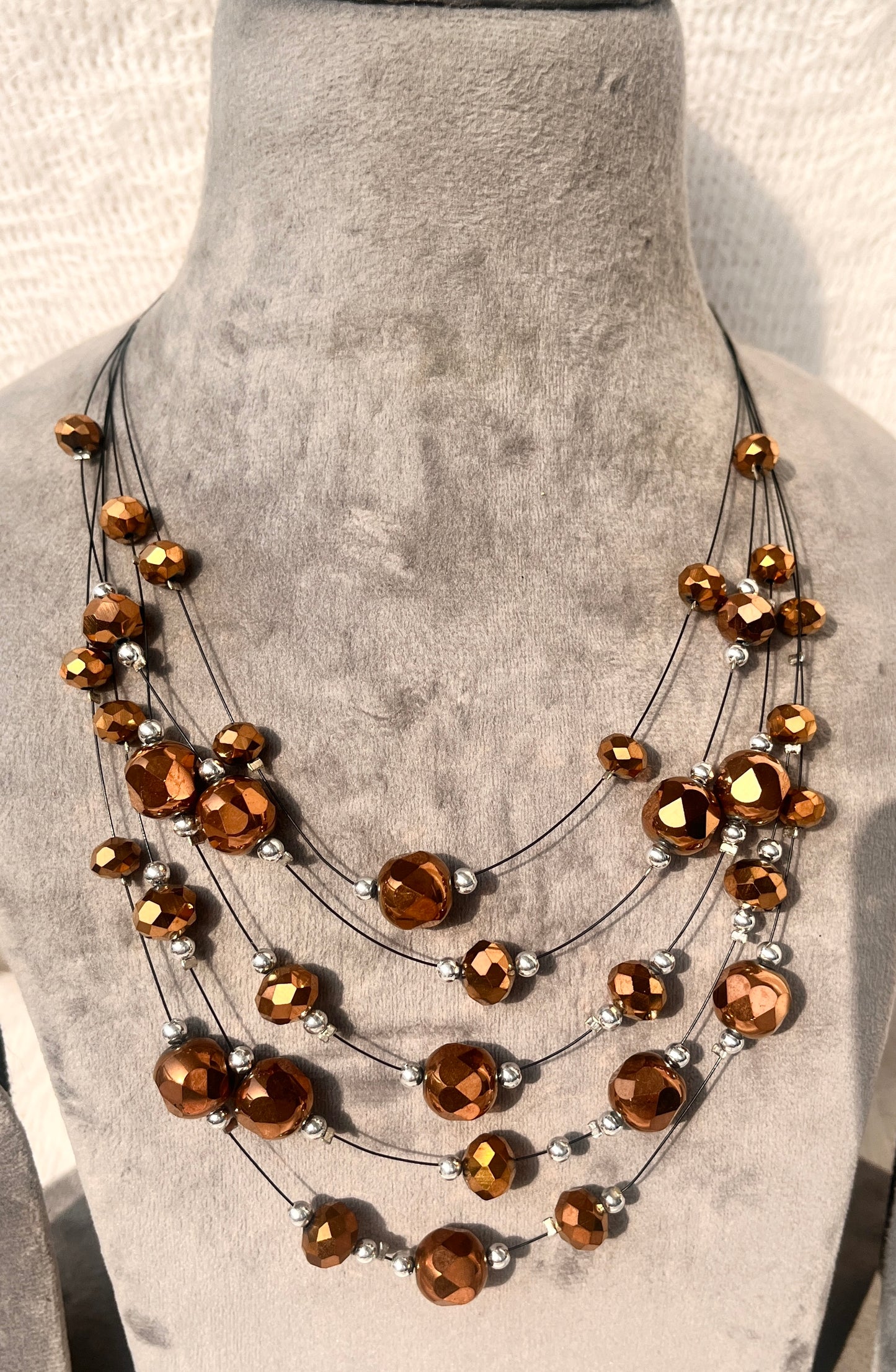 Multilayered chain set (coffee brown)