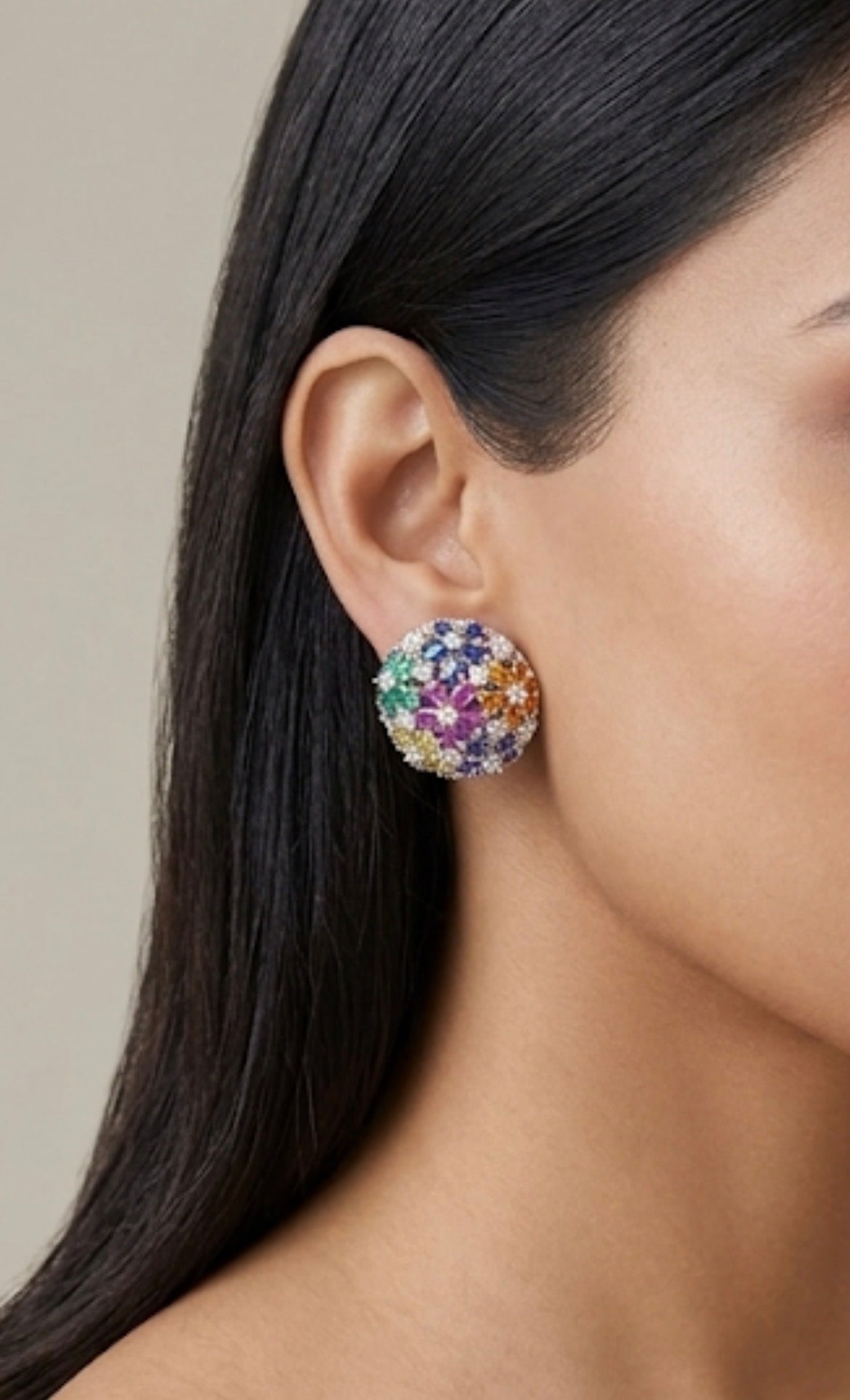Rainbow crystal studs