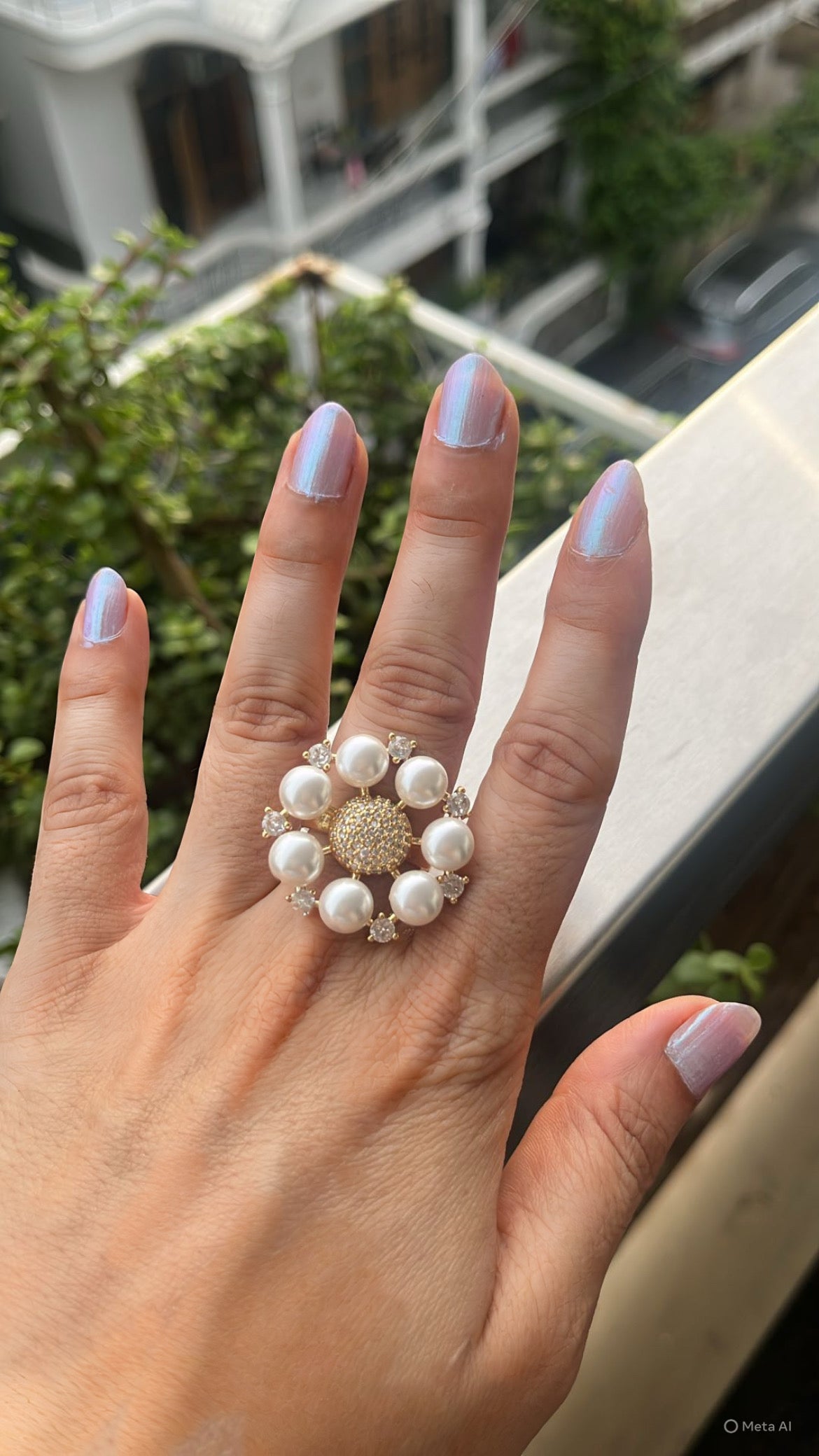 Pearl bloom ring