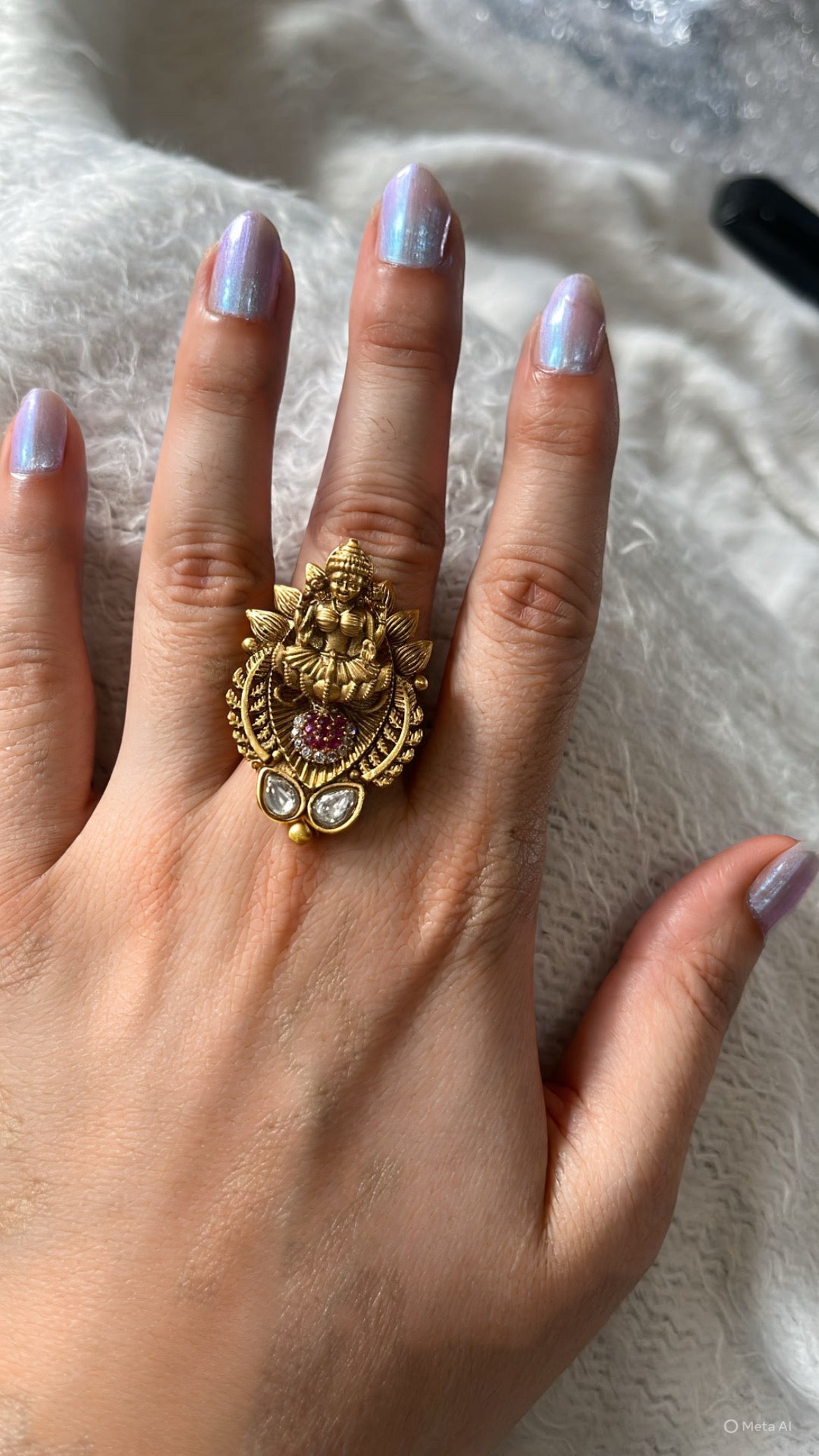 Laxmi temple rings (adjustable)