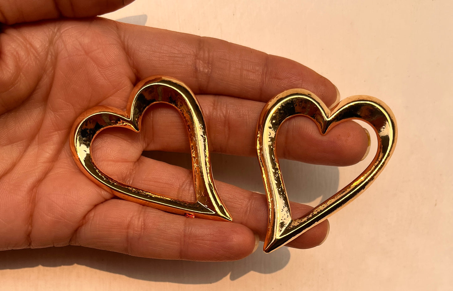 Golden heart earrings