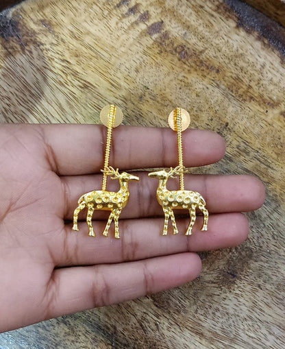 Golden deer earrings