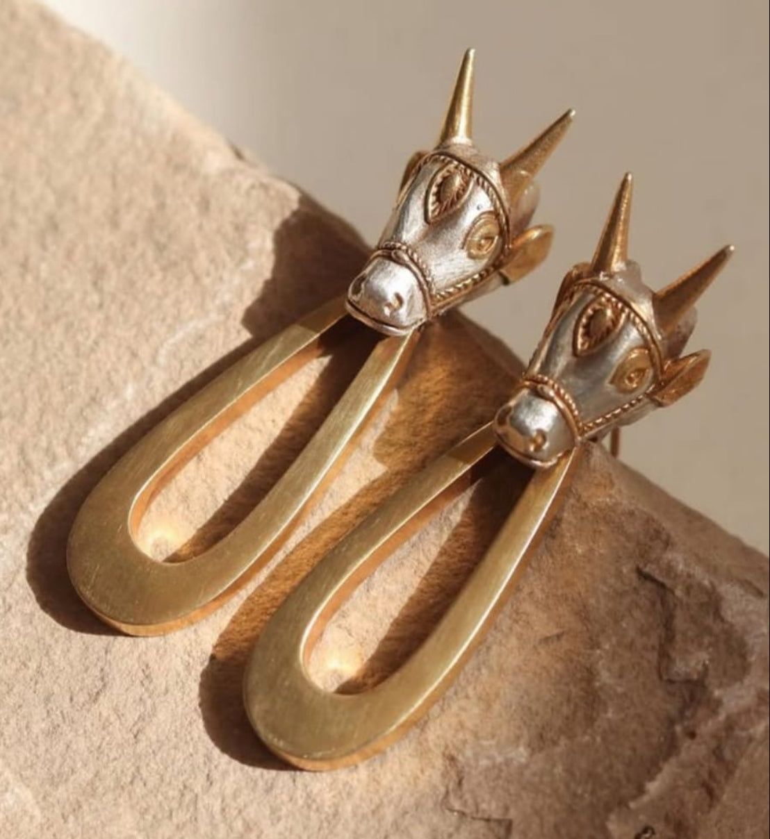 Brass Nandi earrings