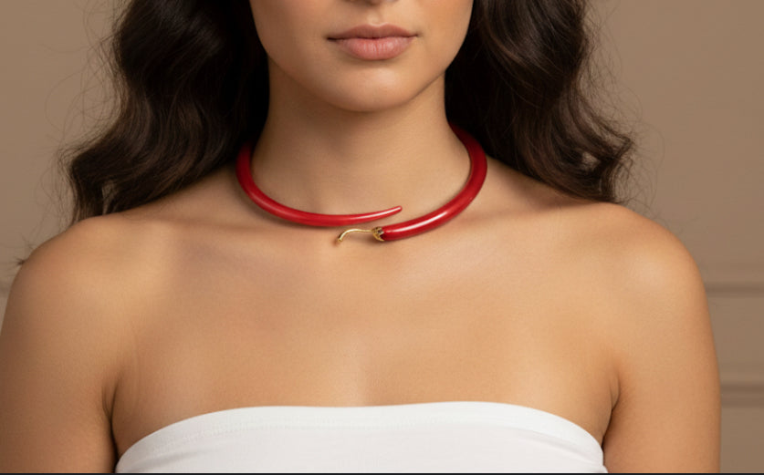 Laal mirchi necklace