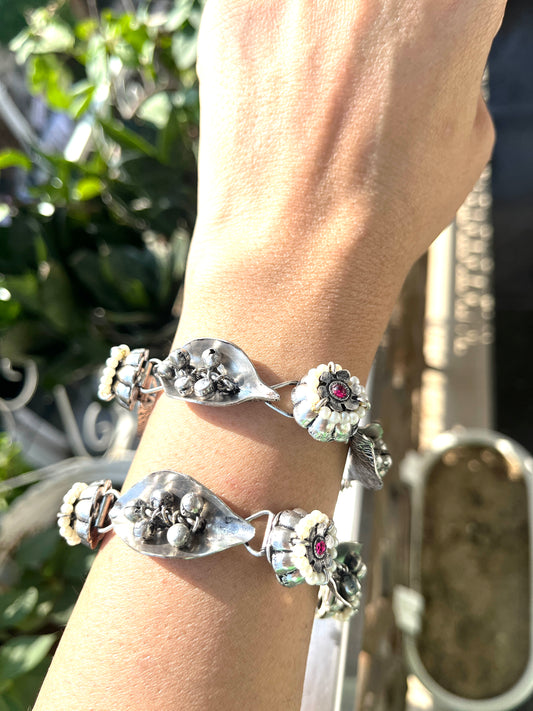 Silver sleek bracelets (pair)