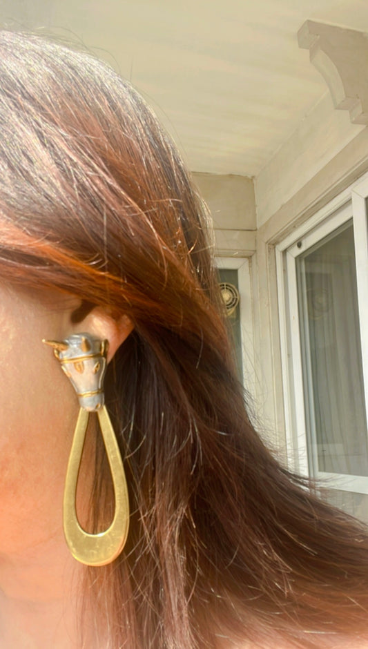Brass Nandi earrings