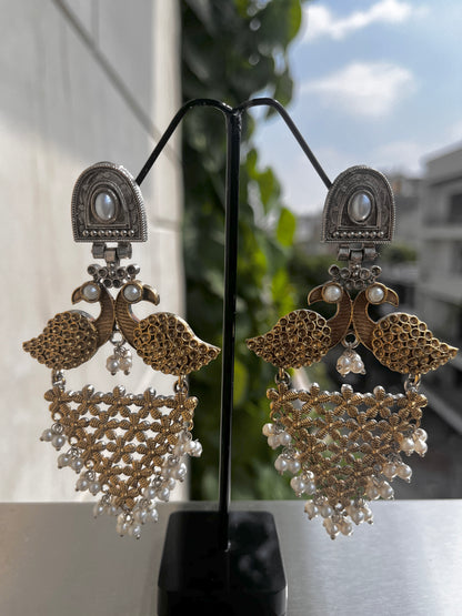 Peacock jhalar danglers