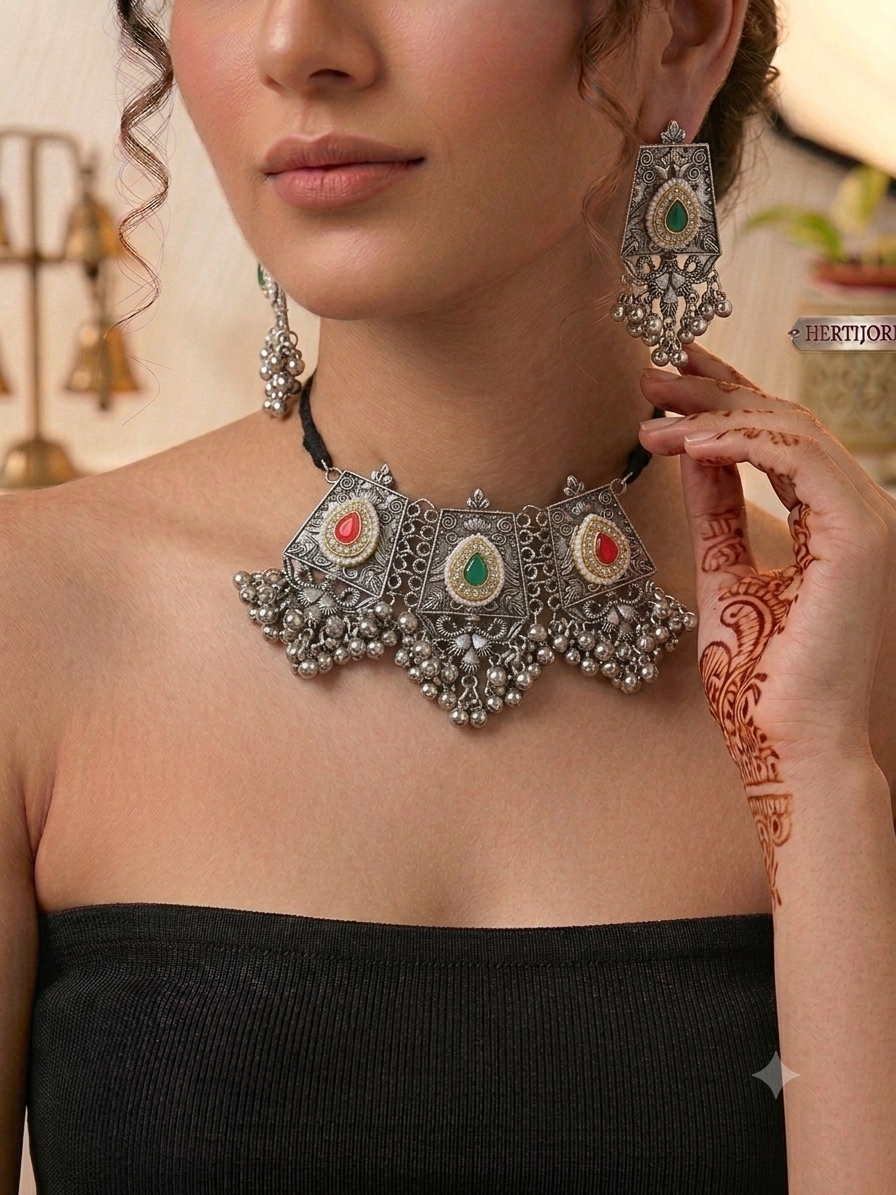 Navratri trio pendant set