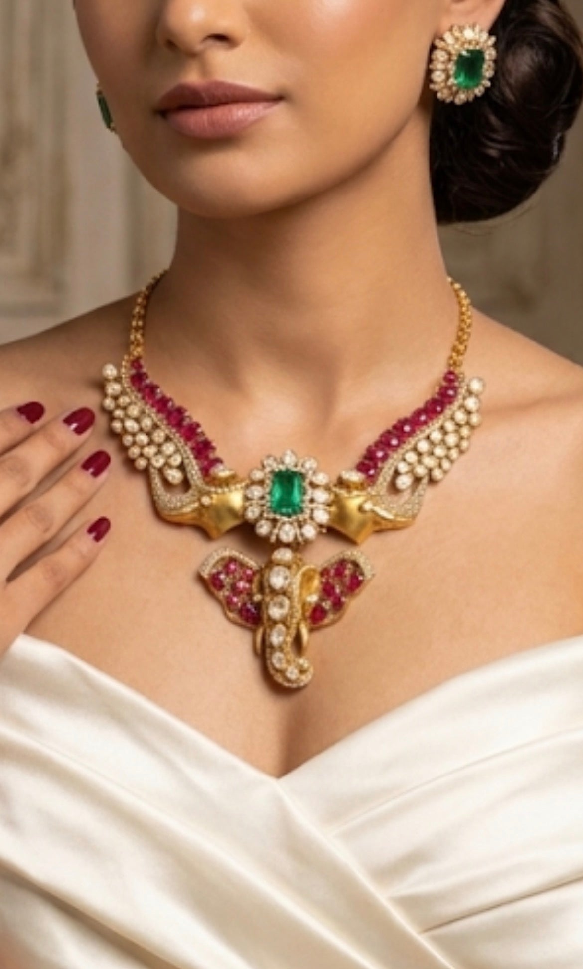 Regal emerald ruby elephant