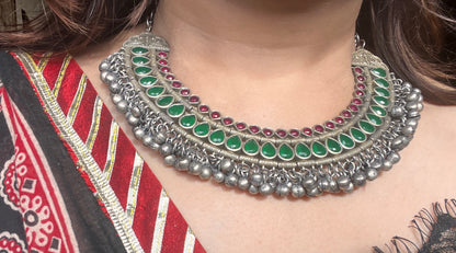 Afghani ruby emerald necklace