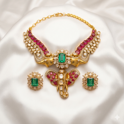 Regal emerald ruby elephant