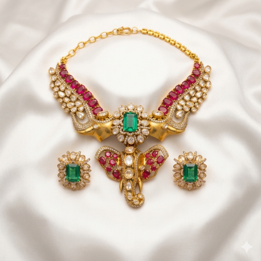 Regal emerald ruby elephant