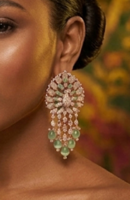 Luxe peacock danglers